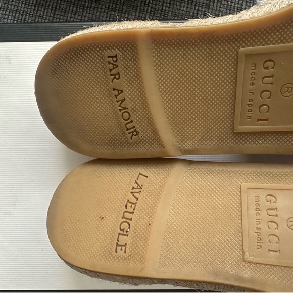 Gucci Red Leather Espadrille Slides - Picture 3 of 6